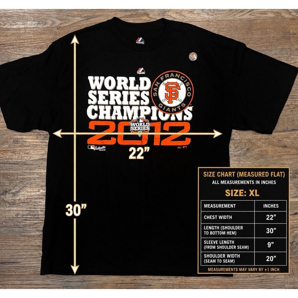 NWOT VNTG Magestic 2012 World Series Champs San Francisco Giants Tee Adult XL - Picture 4 of 13
